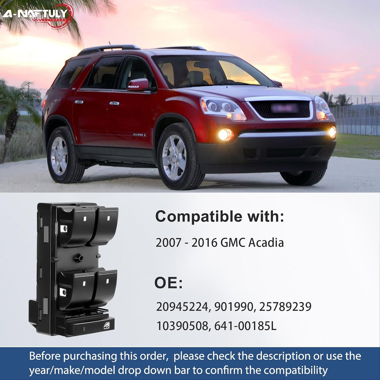 Interruptor eléctrico para ventana GMC Acadia