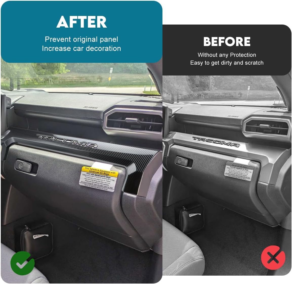 Cubierta panel tablero Toyota Tacoma plástico ABS fibra