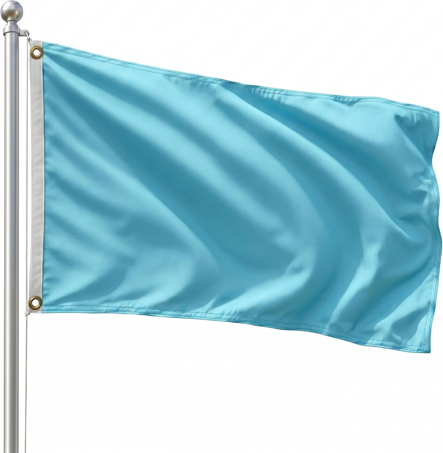 Bandera azul claro 2x3 pies resistente UV poliéster con ojales