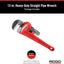 Llave tubería 12" resistente hilos autolimpiantes color rojo