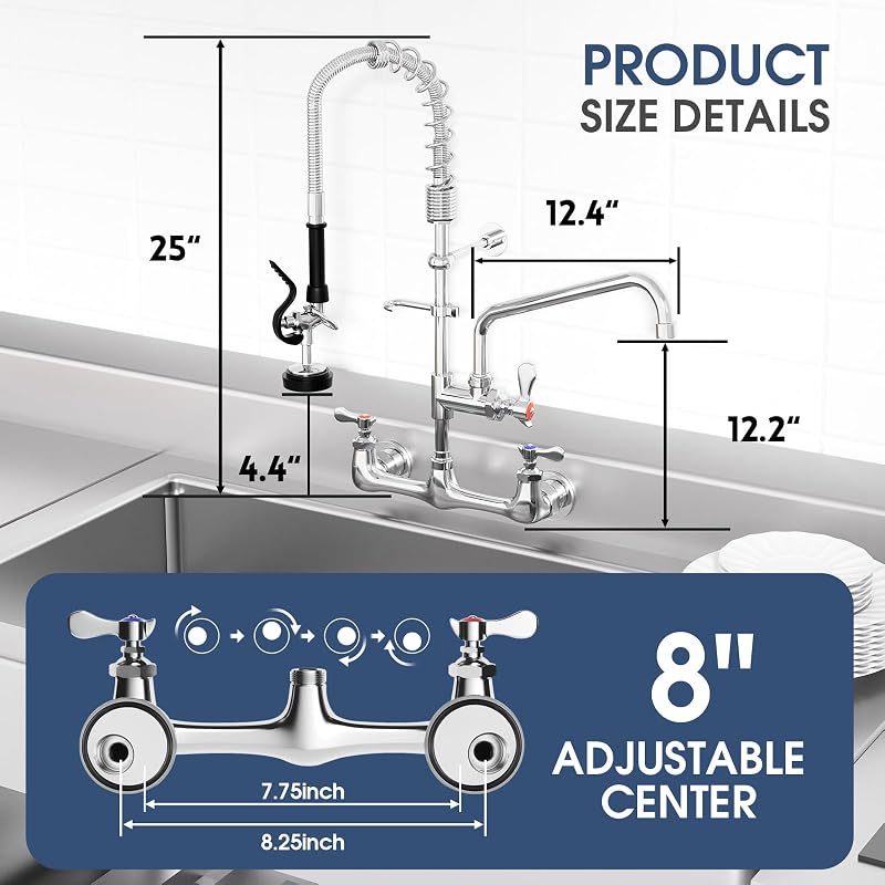 Grifo cocina pared rociador ajustable fregadero