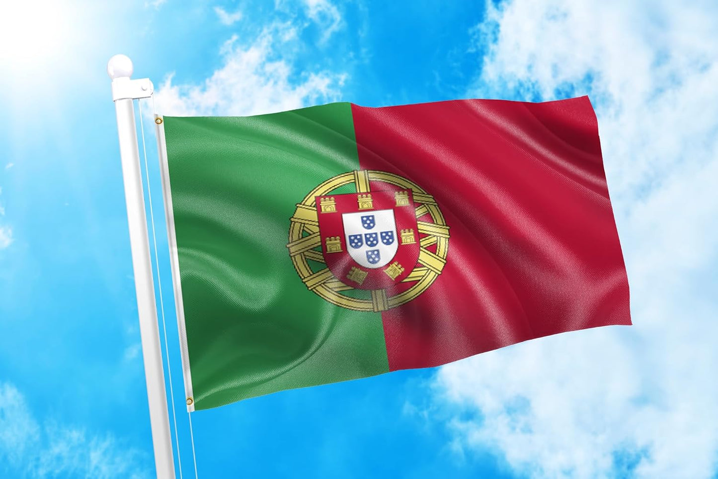 Bandera portuguesa 2x3ft 100% poliéster resistente UV