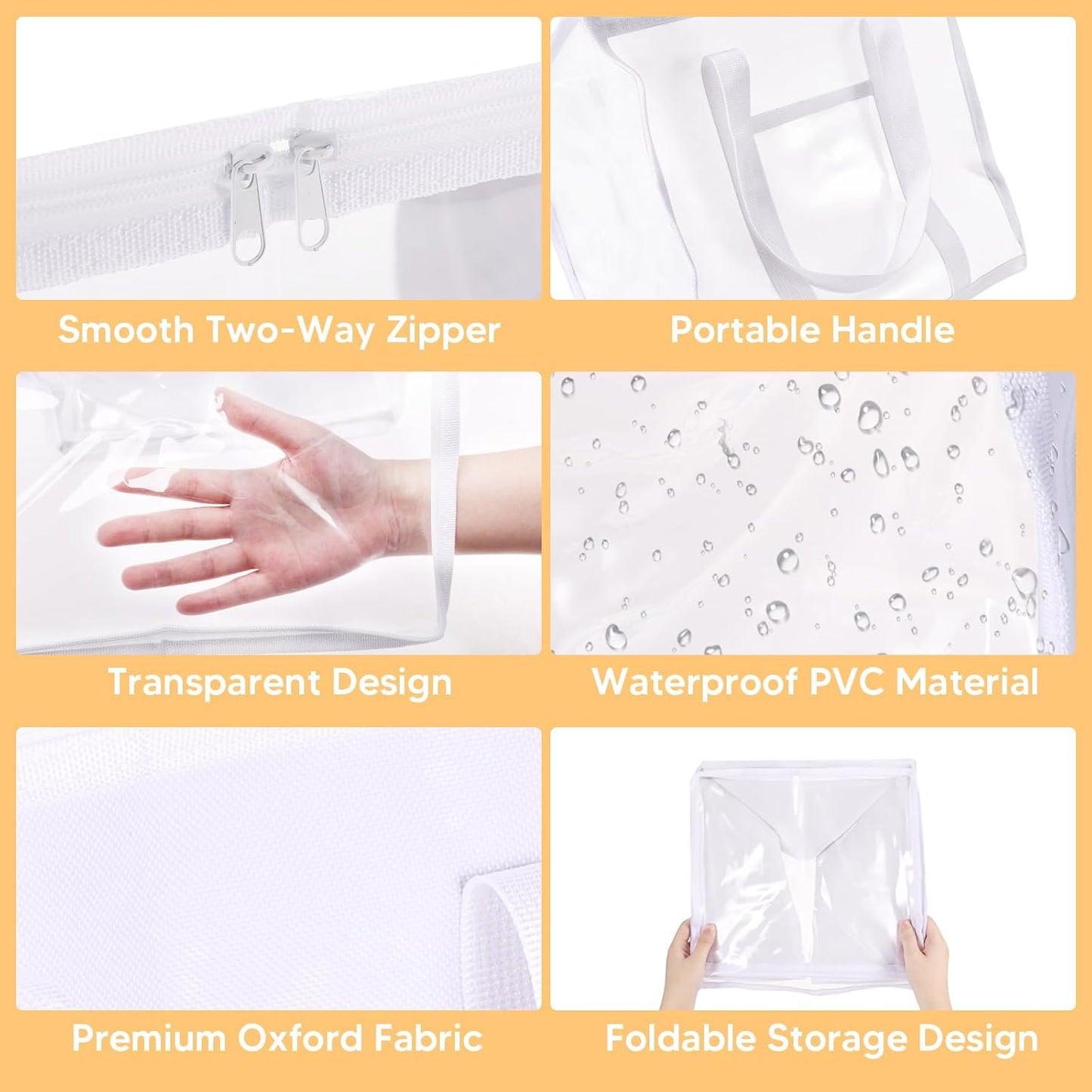 4 Pzas Bolsas PVC 12" Almacenamiento Juguetes Plegables
