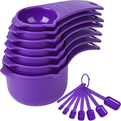 Juego 15 tazas y cucharas medidoras plástico