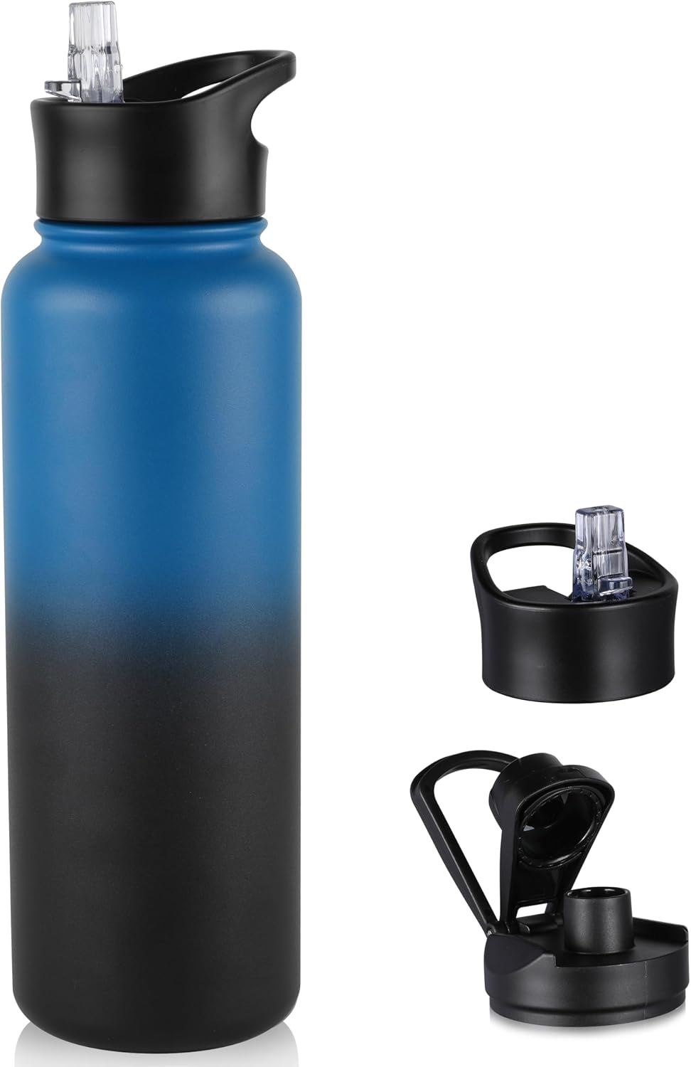 Botella agua aislada acero inox 40oz con pajita doble pared
