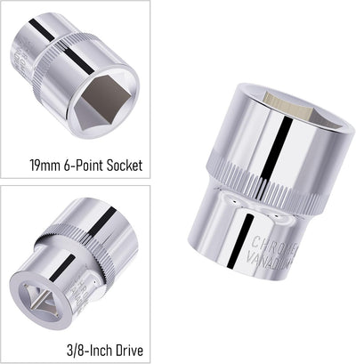 Zócalo corto acero CR-V 0.748" 3/8" 6 puntos
