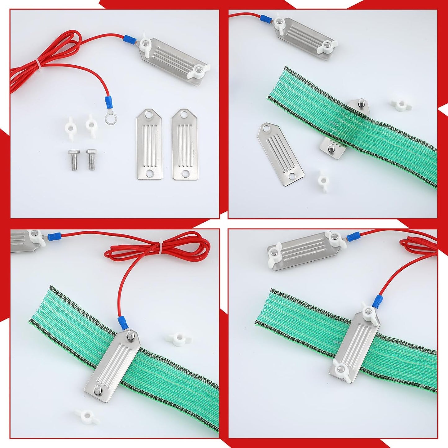 4 Pzas Conector Cinta Valla Lectric 1.575pulg 35.4pulg