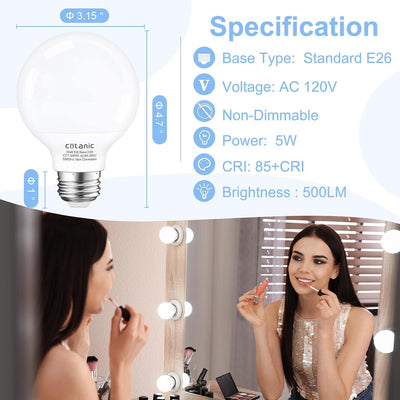 Bombilla LED G25 E26 5000K 500lm no regulable pack 4