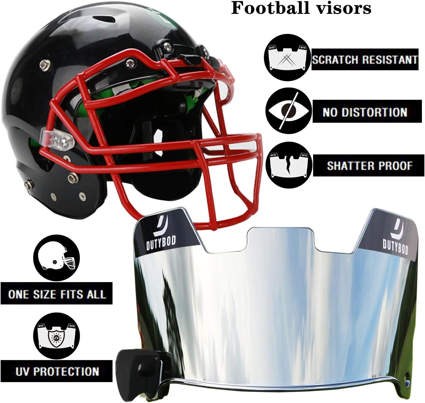 Visera fútbol transparente resistente arañazos