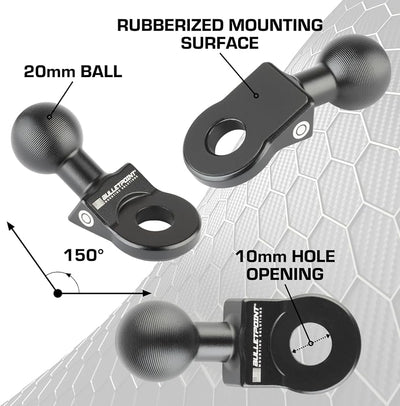 Montaje perno aluminio bola integrada 2cm
