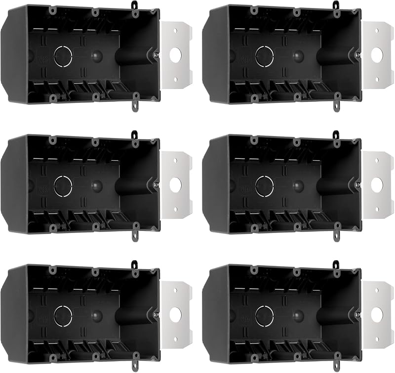 Caja eléctrica PVC negra 49pulg3 ajustable ETL