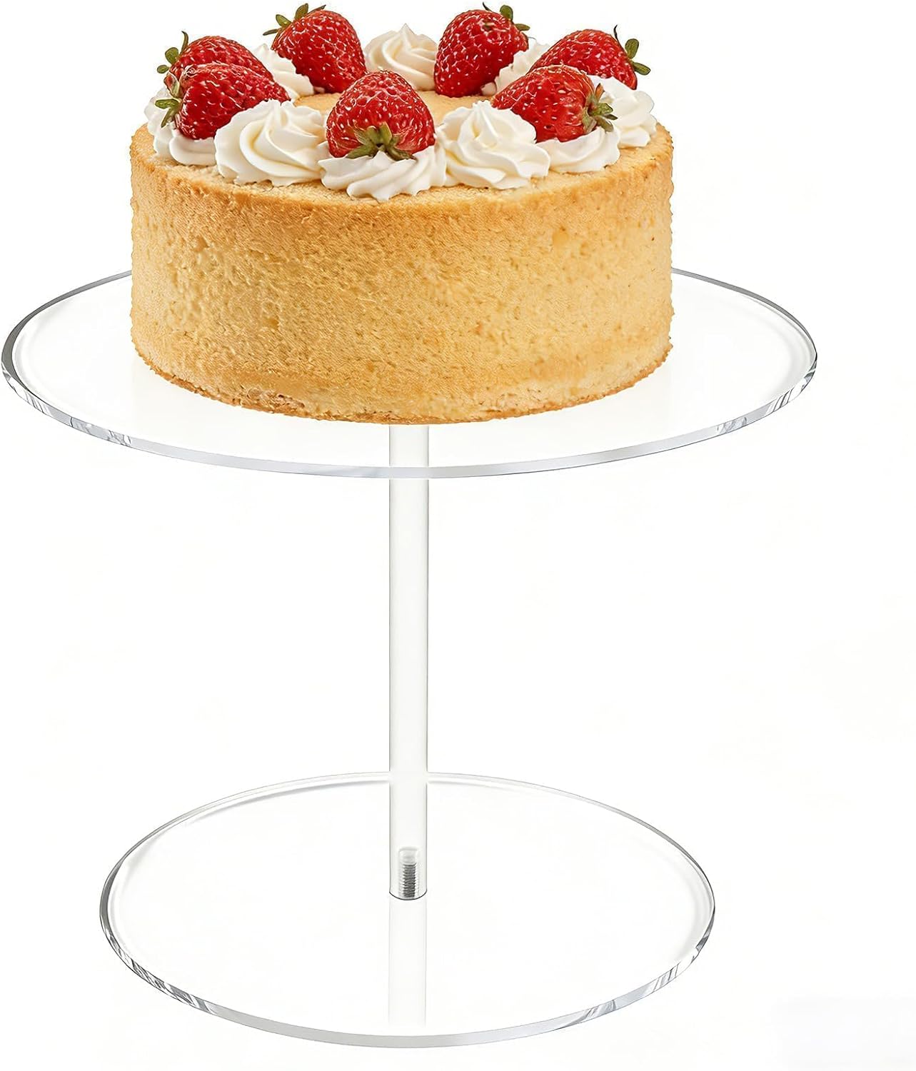 Soporte acrílico redondo transparente 7.8pulg para tartas y postres