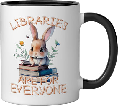 Taza cerámica para lectura librera en negro/blanco