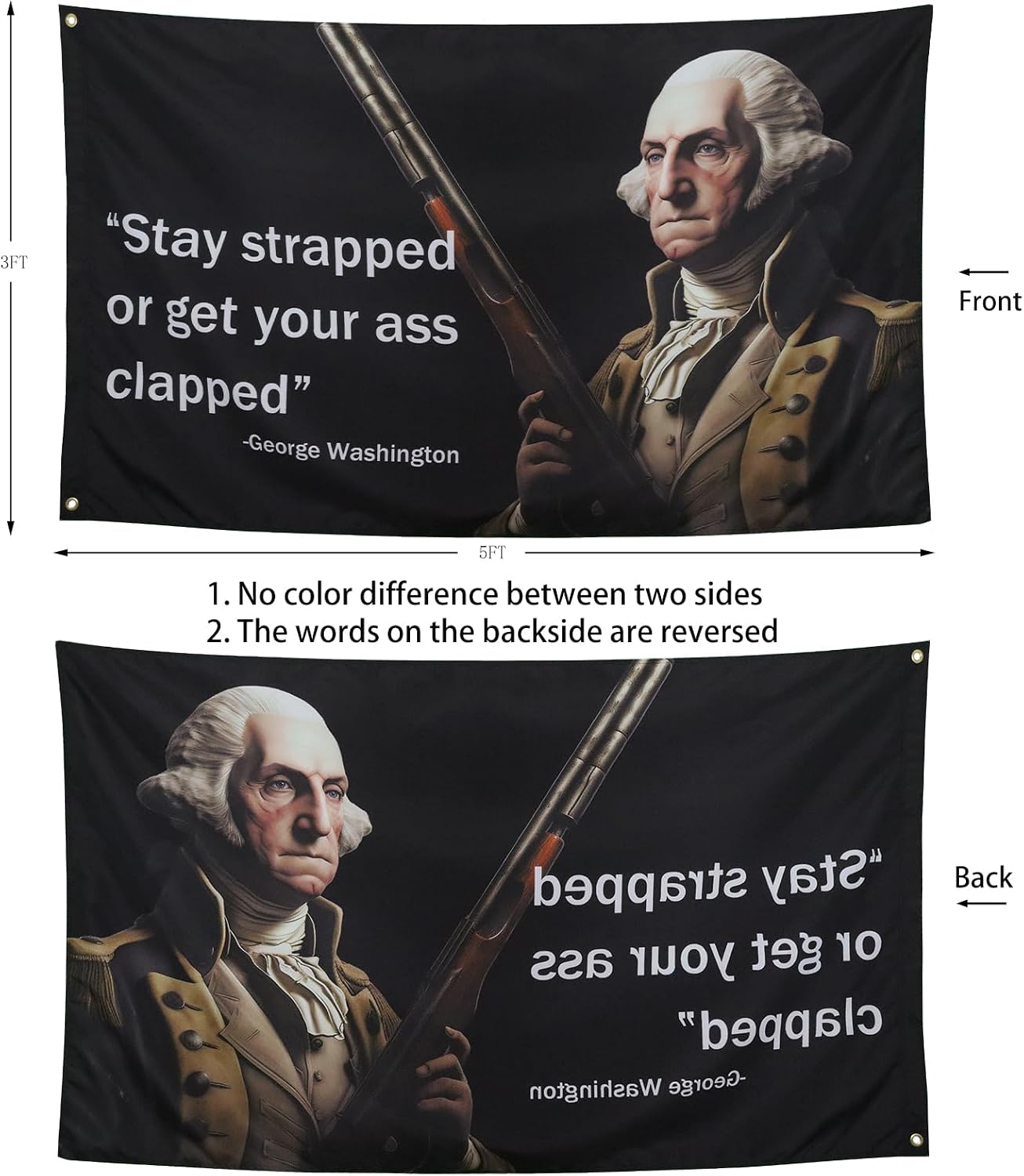 Bandera Washington 3x5ft para dormitorio universitario hombre
