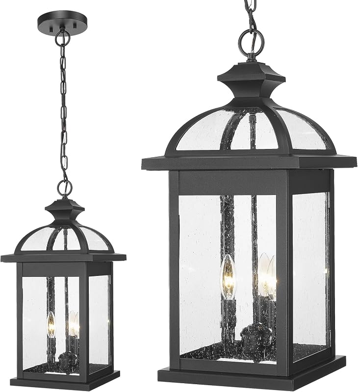 Luces colgantes exteriores 23pulg 3 luces ajustables vidrio