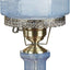 Lámpara mesa victoriana vidrio agrietado azul