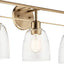 Lámpara Tocador 24pulg 3 Luces Vidrio Bronce