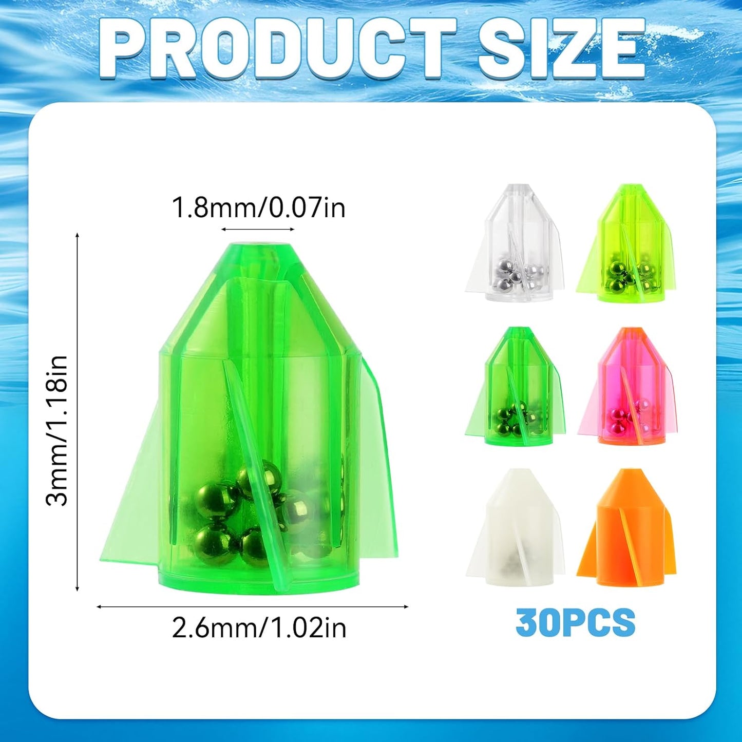 30 Sonajeros Bagre 15 Cuentas Anillo Comp Pesca