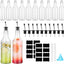 24 Botellas Plástico Cuello Largo 32oz Con Tapas y Vertedor