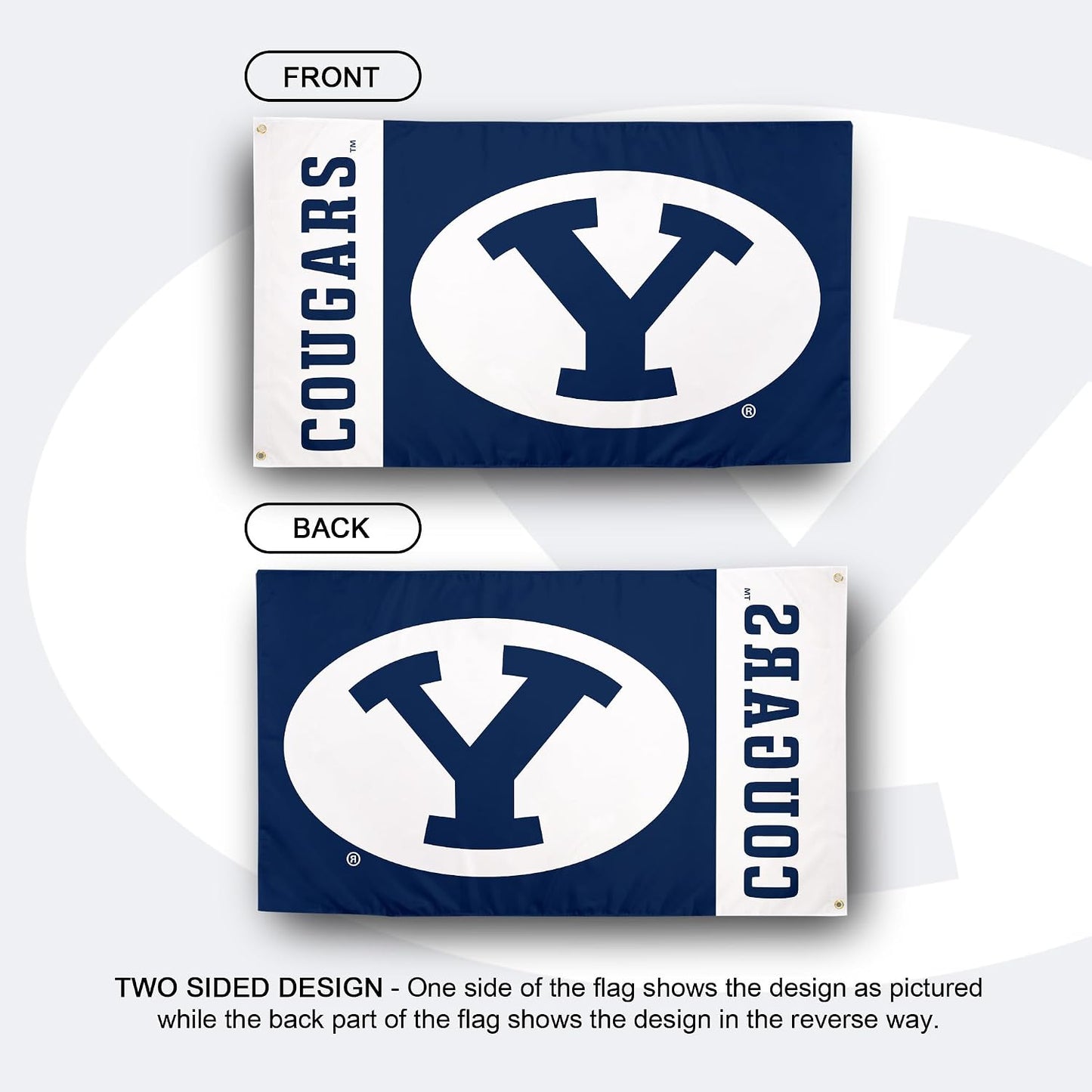 Banderas BYU Cougars 3x5ft 100% poliéster