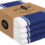 Set 4 paños cocina azules 18x28pulg rayas anchas 100% algodón
