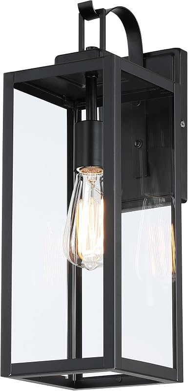 Lámpara pared exterior moderna 17.75" metal vidrio