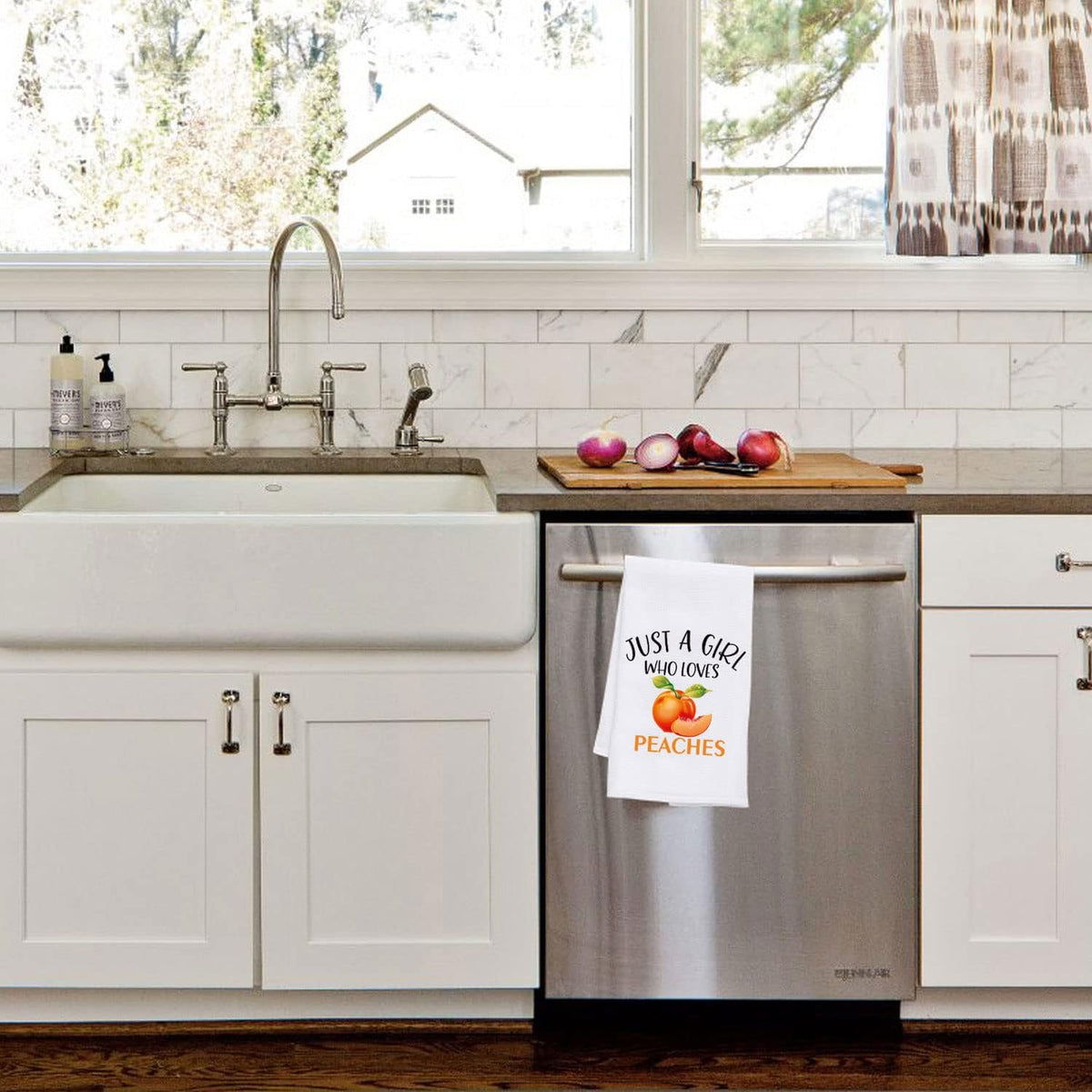 Toalla cocina durazno regalo amantes frutas decoración melocotón
