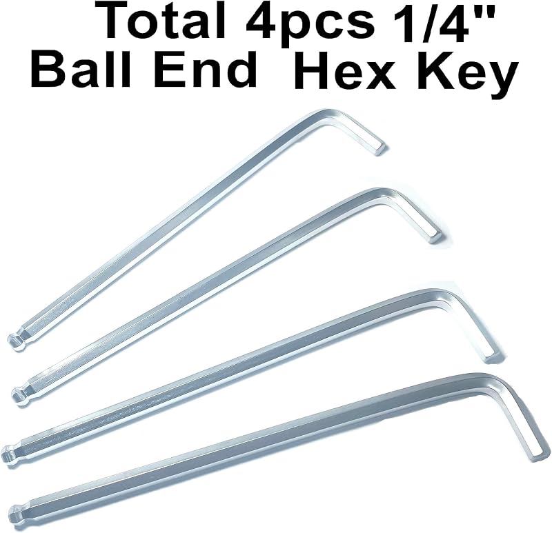 Set 4 llaves Allen 1/4 pulg con brazo largo forma L