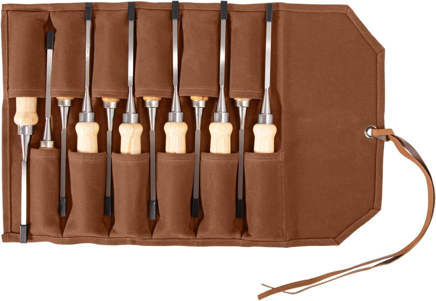 Bolsa herramientas 12 bolsillos rollo cinceles llaves alicates