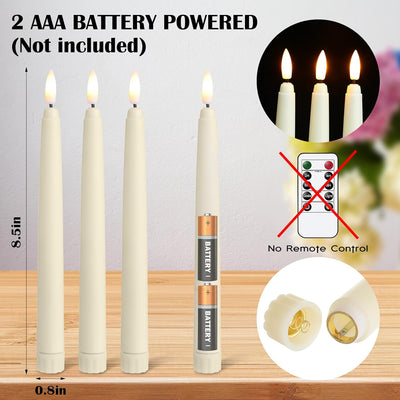 60 Velas LED Parpadeantes Marfil 8.5pulg para Decoración