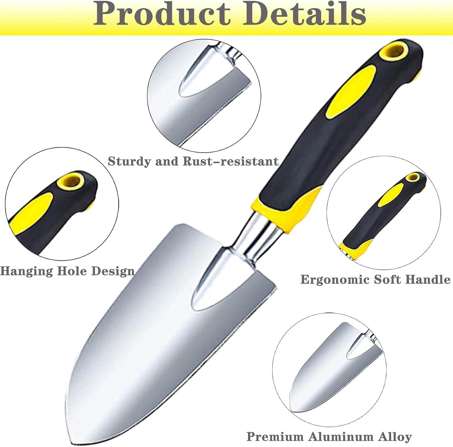 Pala jardín resistente mango ergonómico