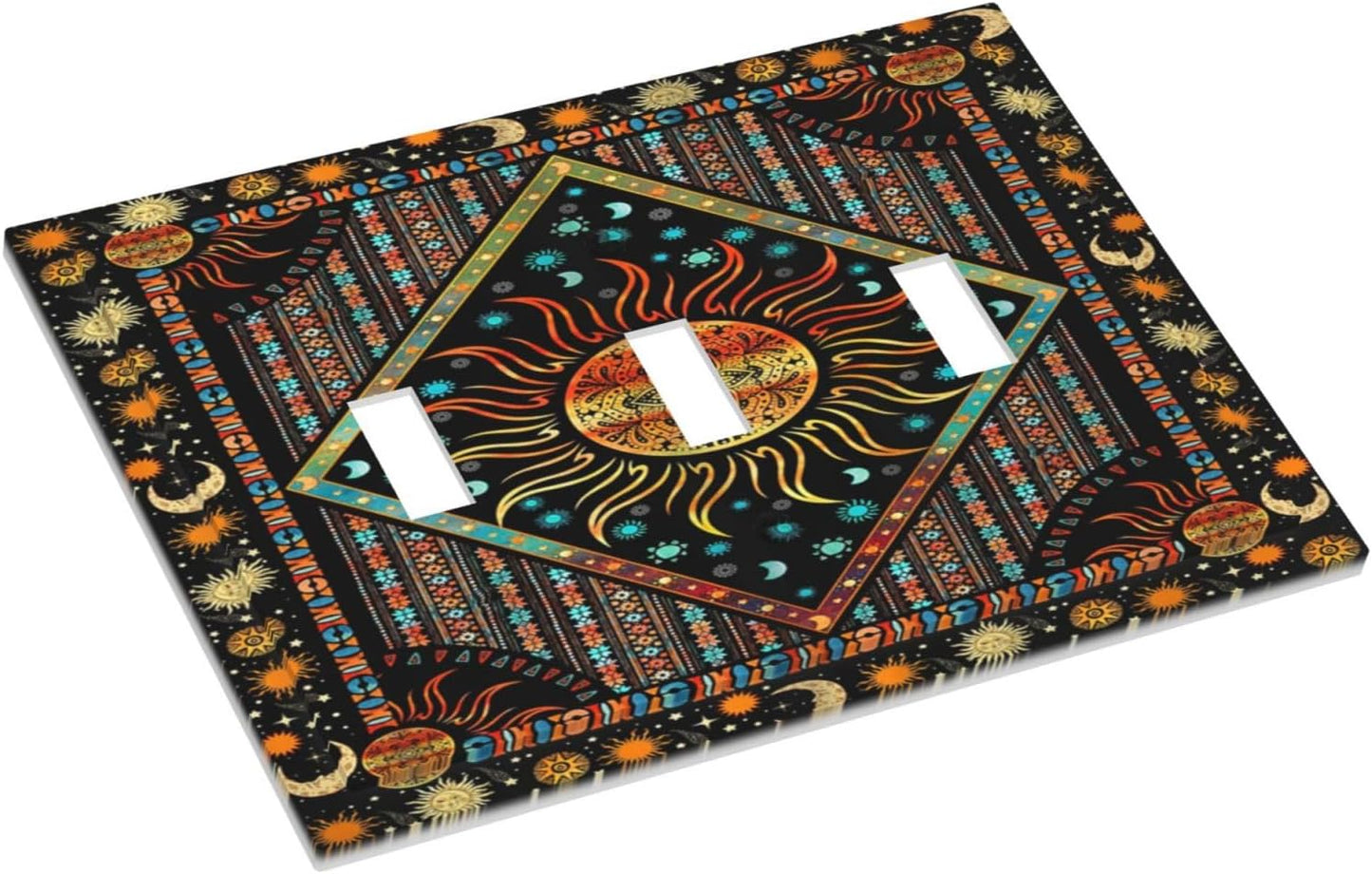 Cubierta interruptor luz triple toggle boho retro