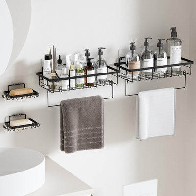 Pack 3 Organiz. Esquineros Hierro Forjado Negro Cocina Baño