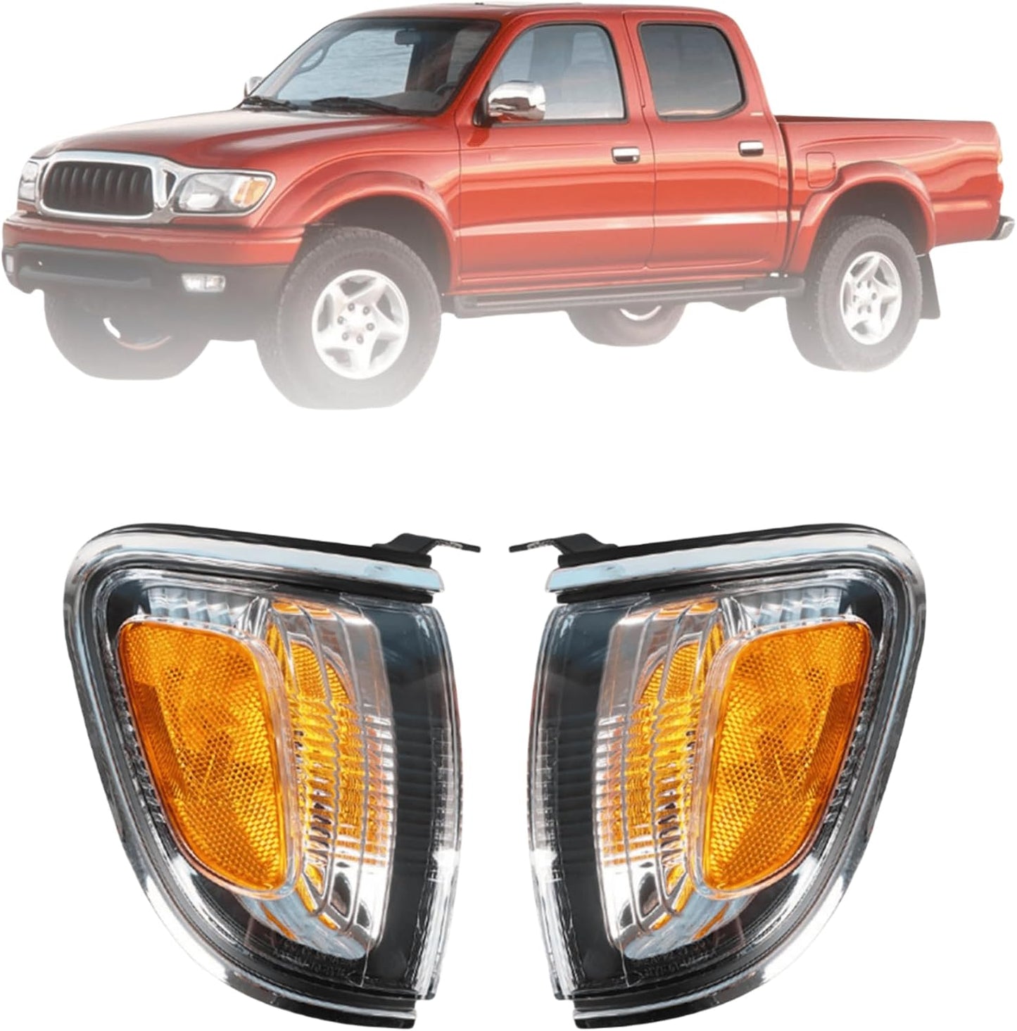 Luces repuesto Toyota Tacoma 01-04 borde cromado