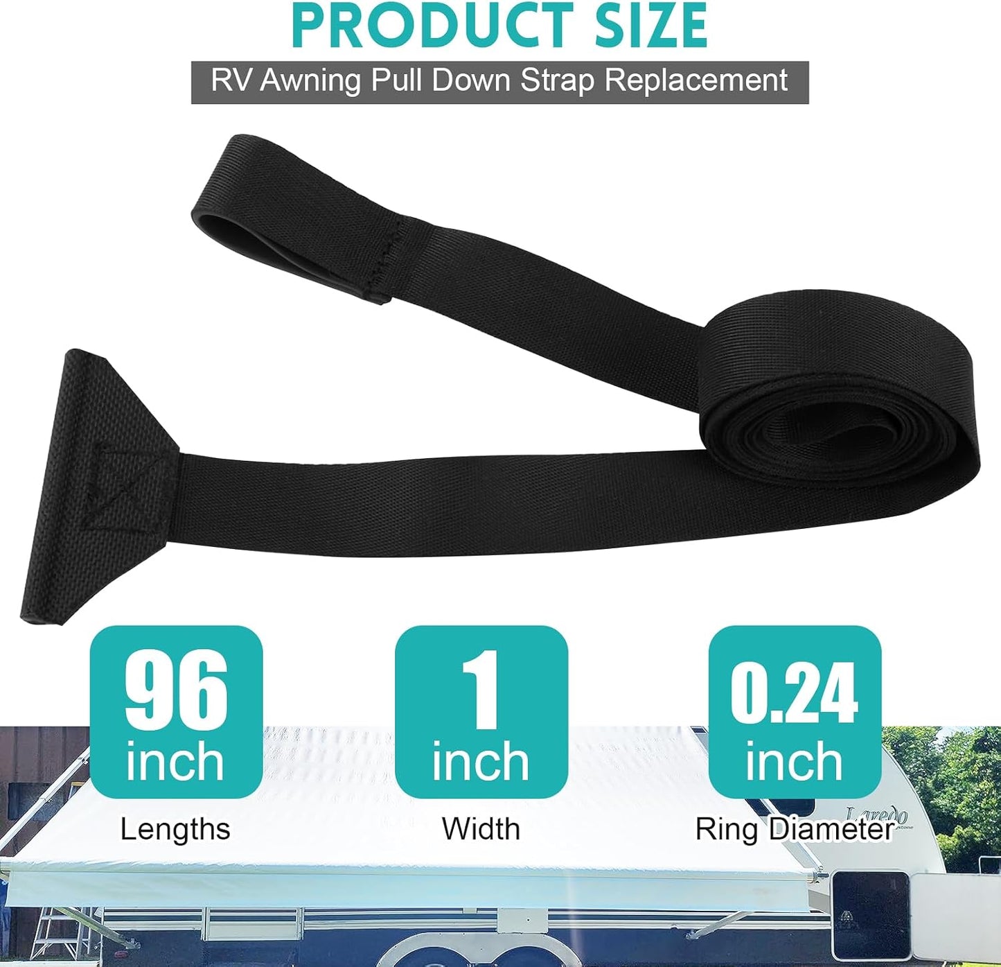 Correas tracción toldo RV 96" pack 2 universal
