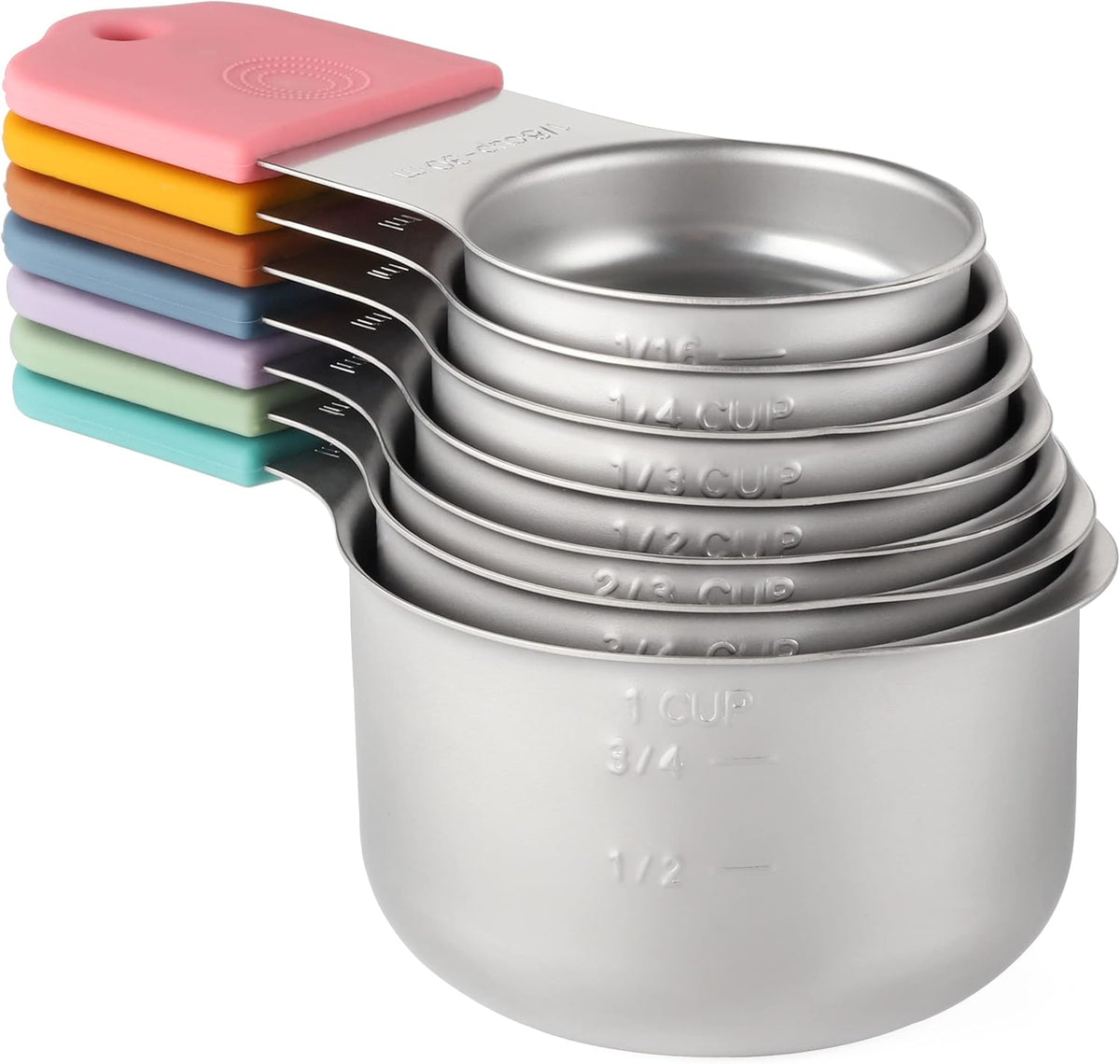 7 Pzas Tazas Medidoras Acero Inox Magnéticas