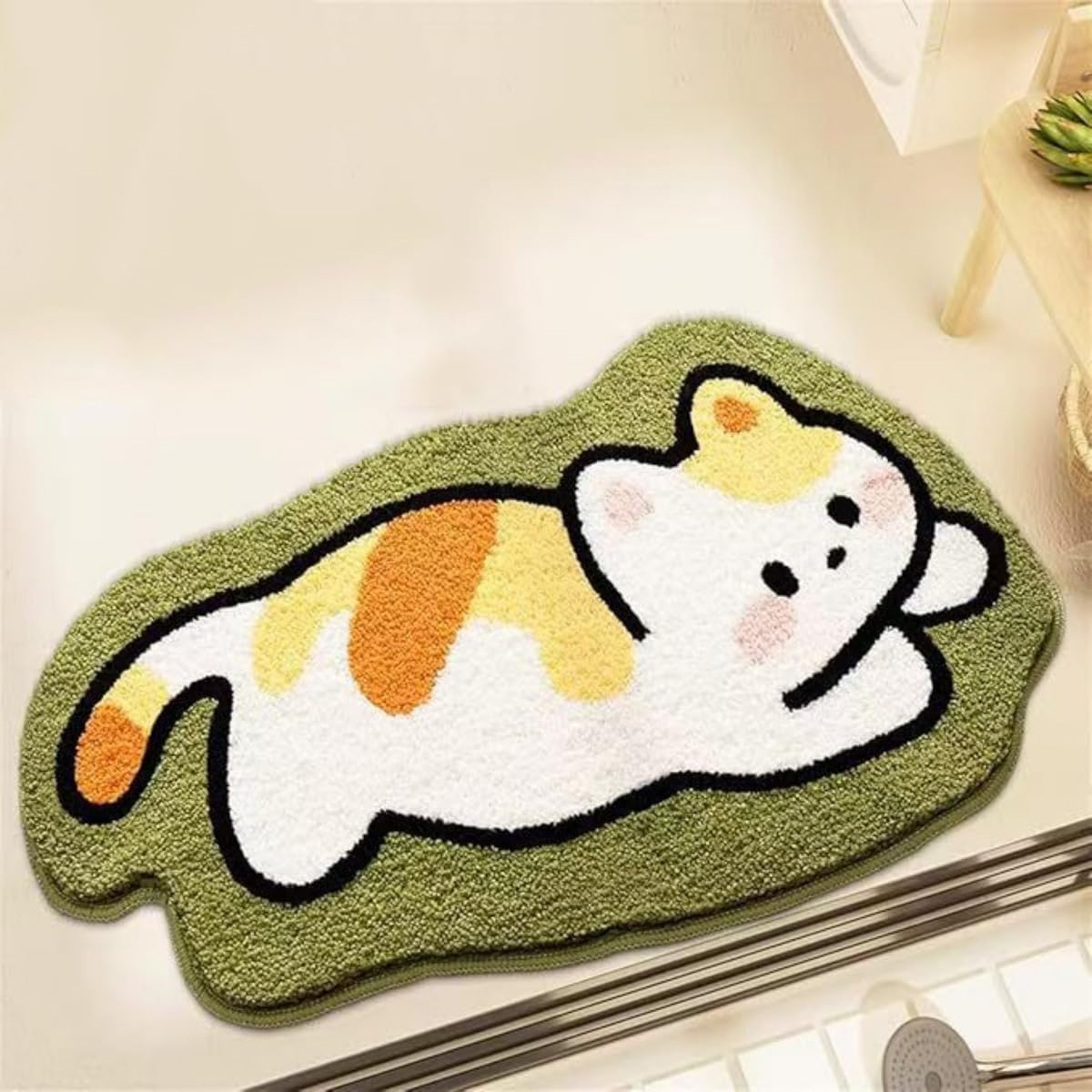 Alfombra baño microfibra diseño animales suave duradera