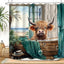 Cortina ducha vaca verano 72x72pulg escena tropical