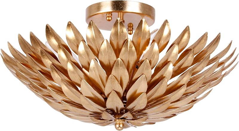 Soporte techo dorado 4 luces lámpara sala comedor