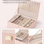 Joyero 2 capas organiz. joyas mujer bandeja extraíble rosa