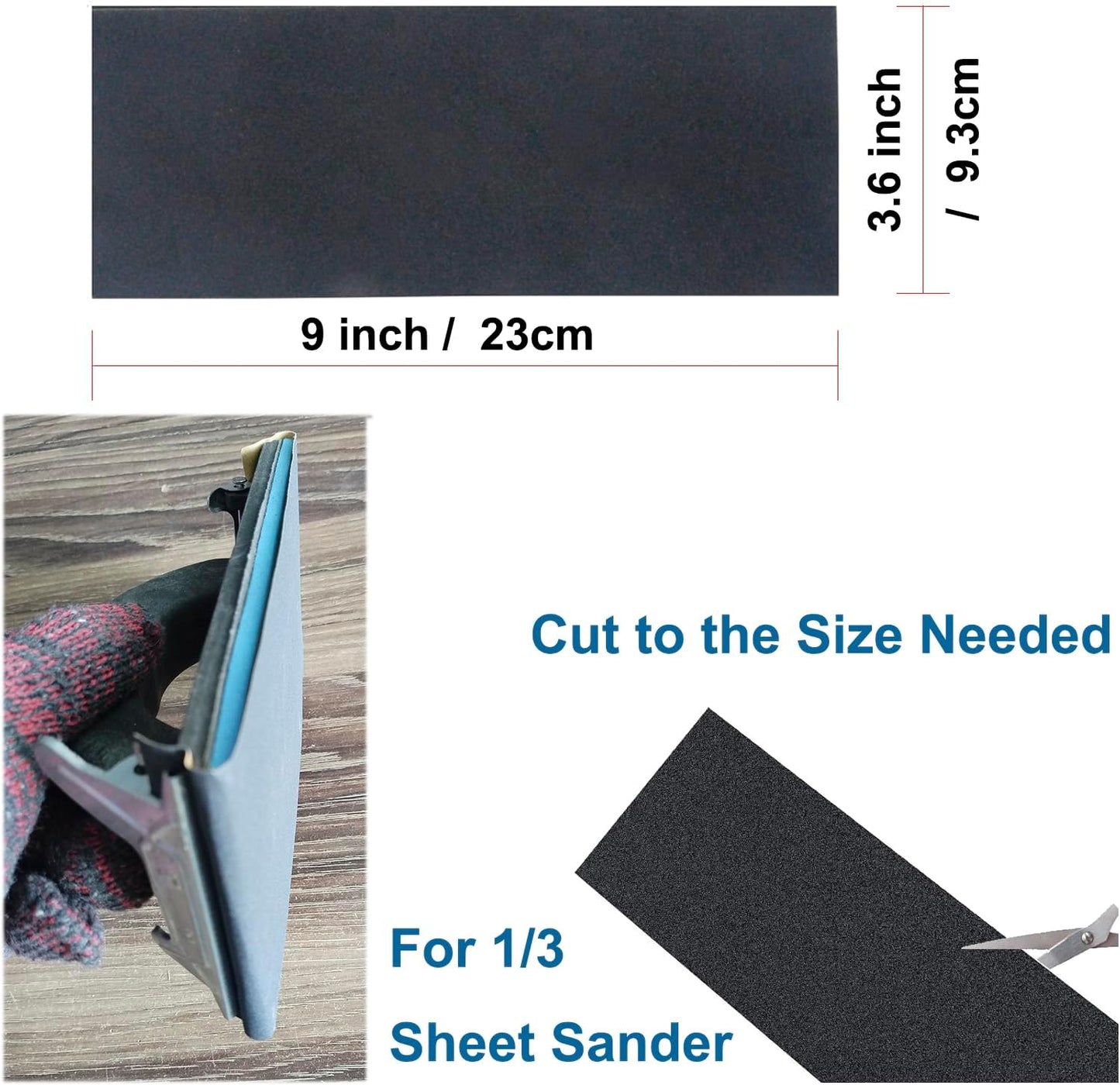 Pack 24pzas papel lija 8granos para muebles y metal