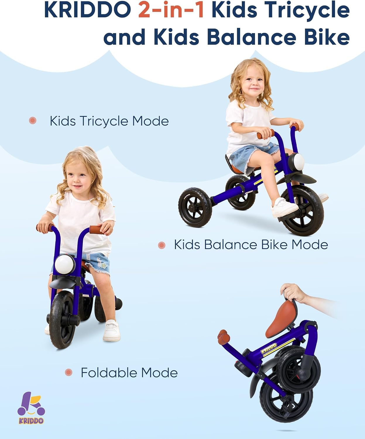 Bicicleta equilibrio 2en1 para niños 2-5 años