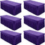 6 Manteles Elastano Morado 72x30pulg Ajustables para Eventos