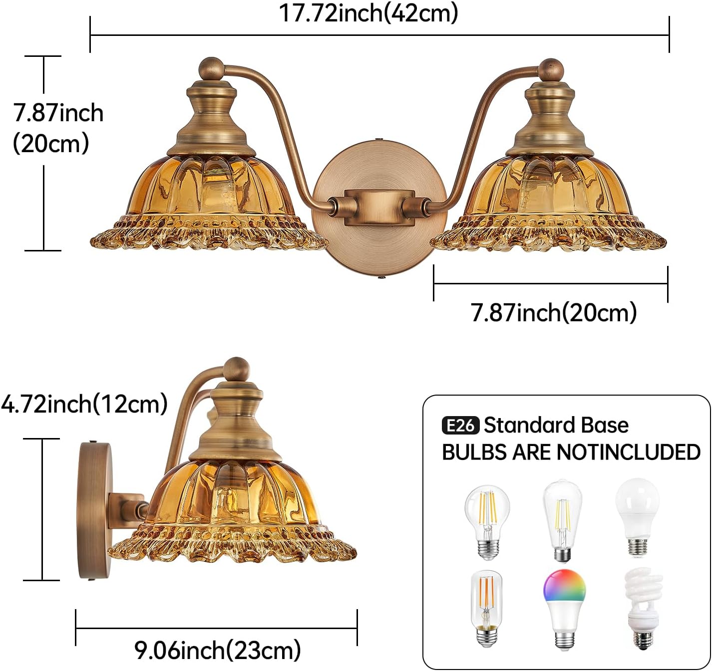 Luz de Tocador de Baño con 2 Luces