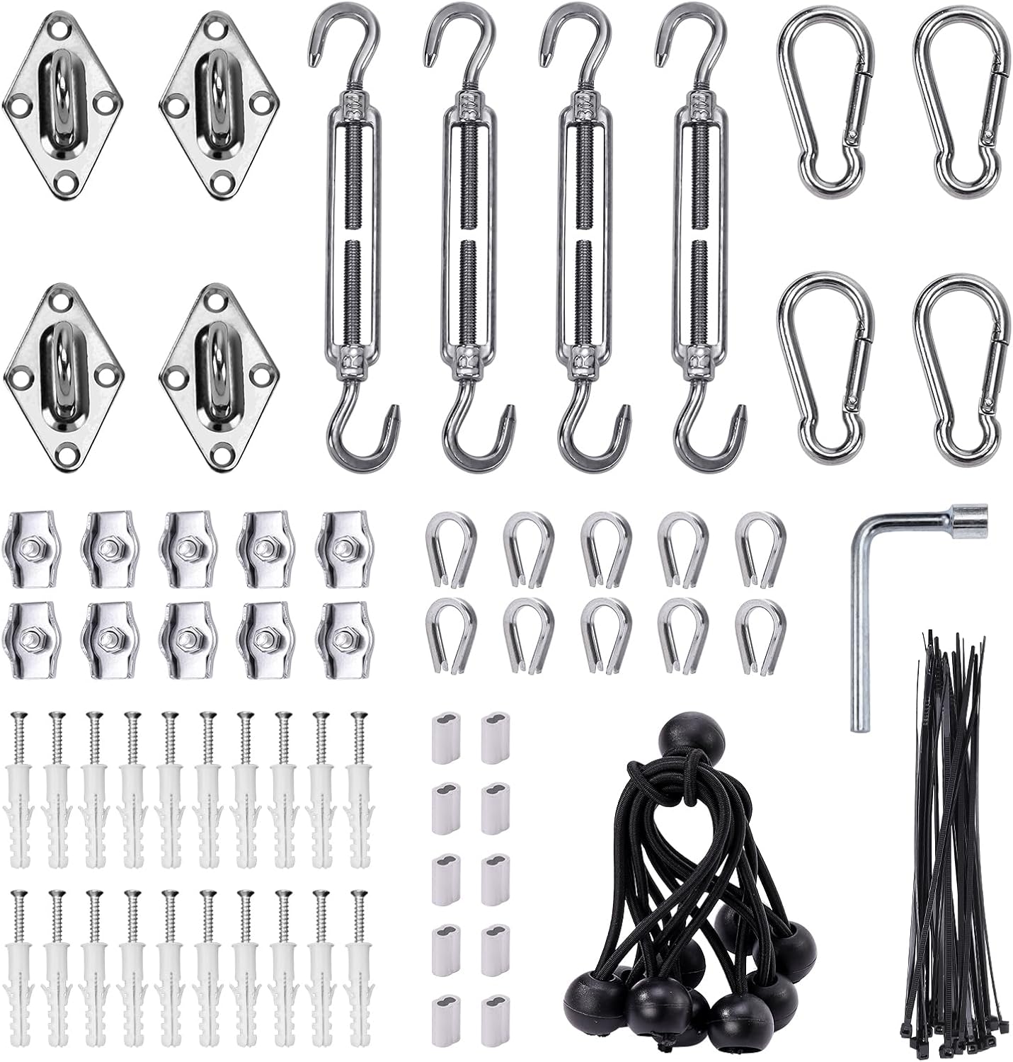 Kit accesorios vela sombra 6" 118pzas para exteriores