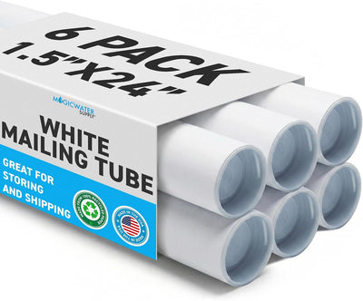 Tubo correo 1.5x24pulg blanco set 6 para carteles y