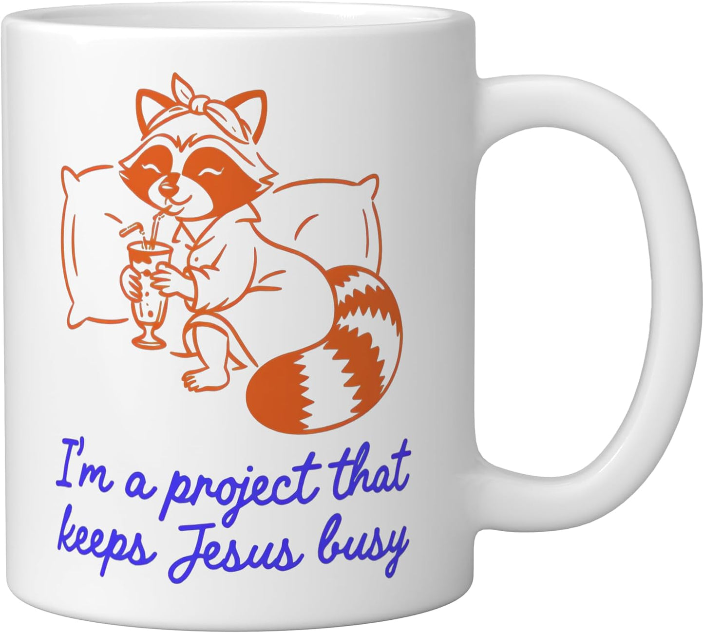 Taza Cerámica Ratoncito Blanco Con Frase Cristiana
