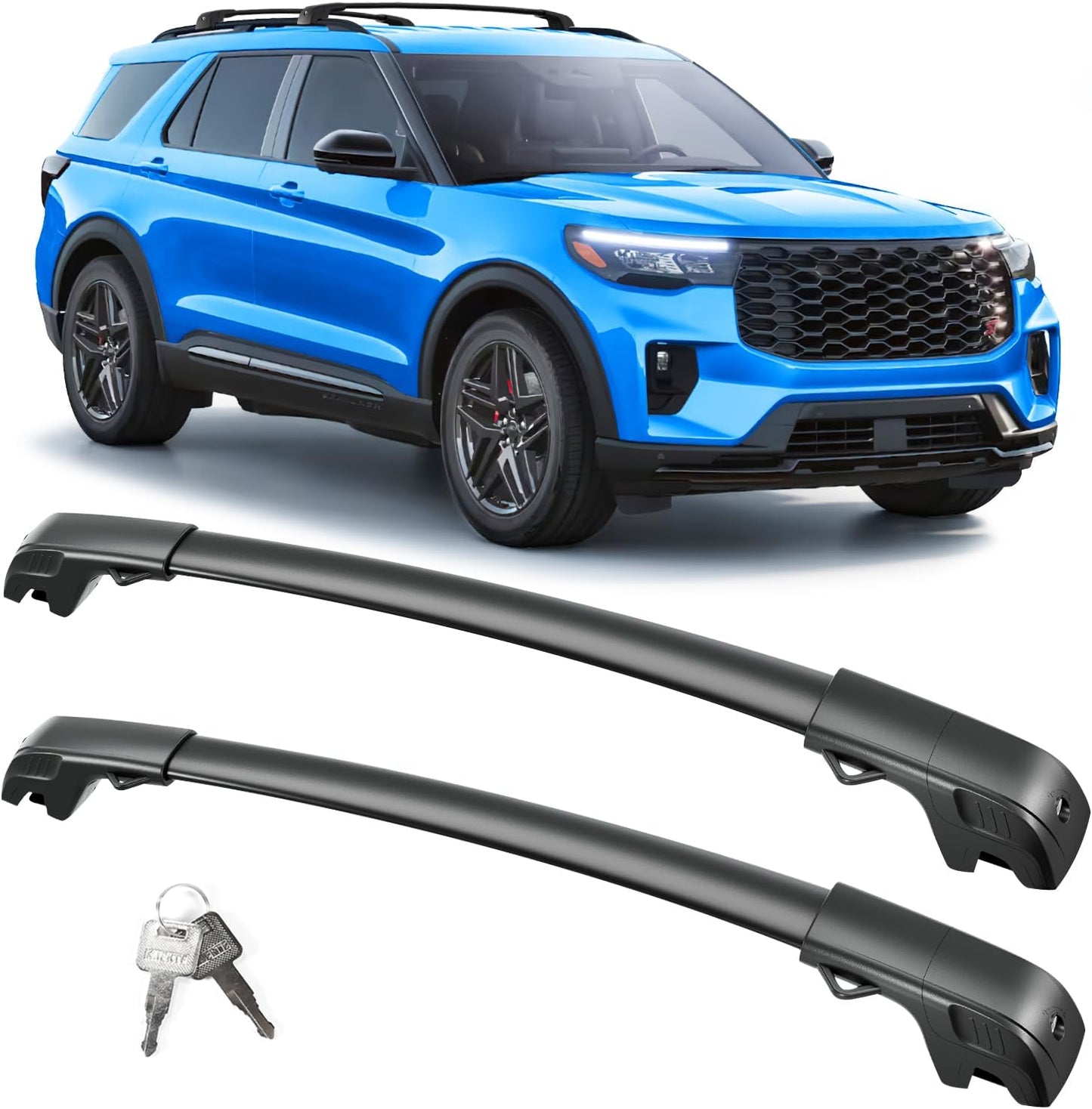 Barras techo aluminio 136kg comp Ford Explorer negro