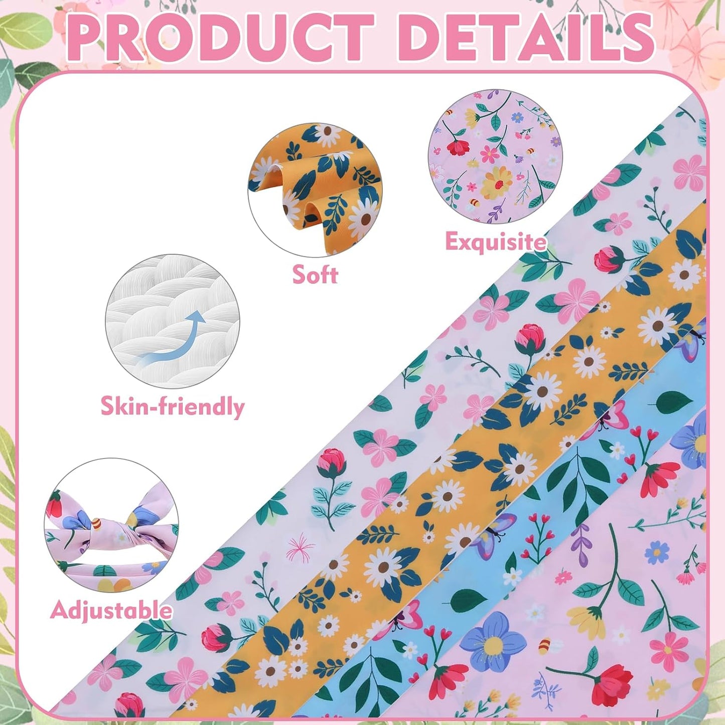 Bandana reversible floral para perros pequeños 4 pzas