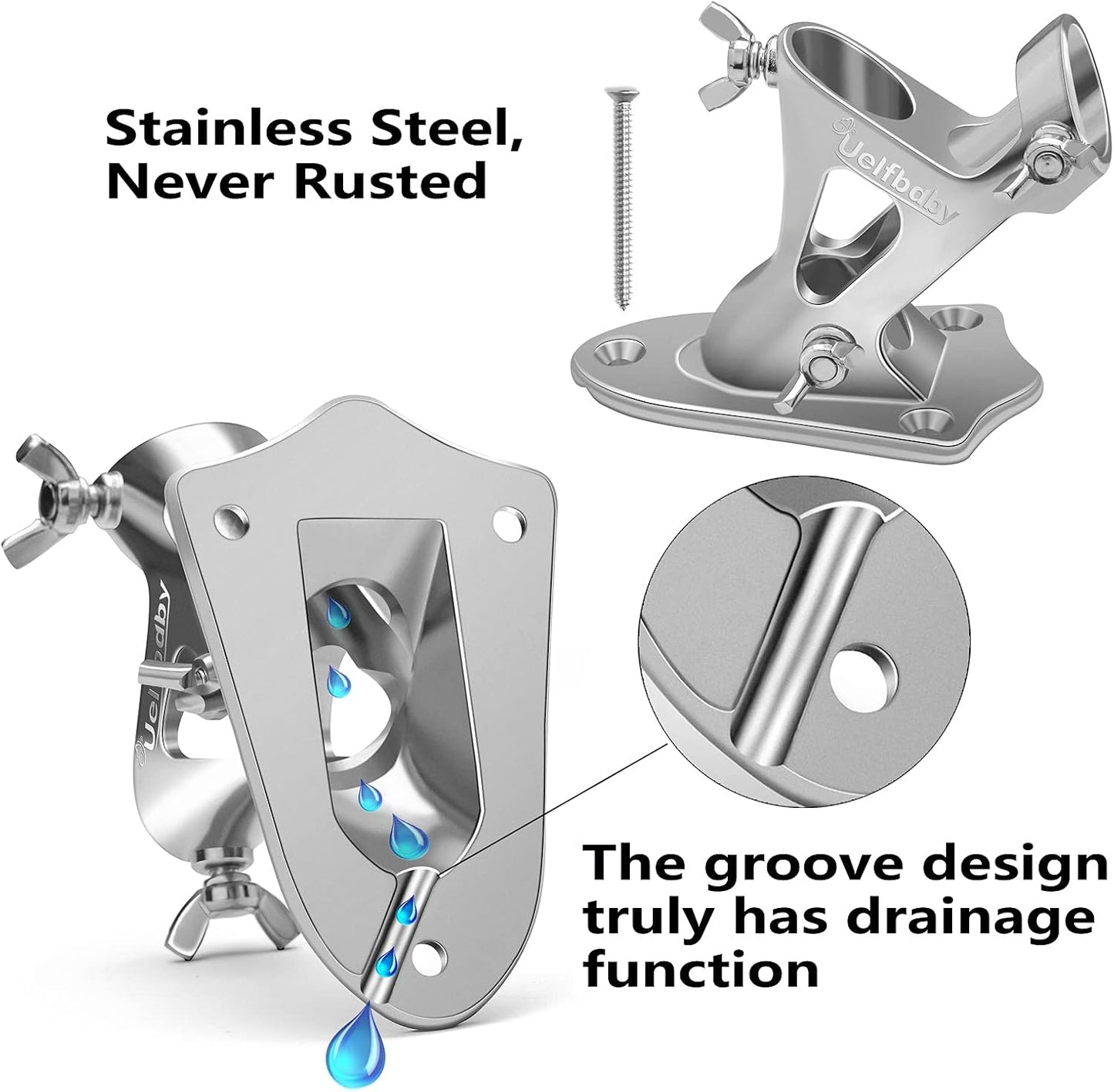 Soporte bandera acero inox 304 2 posiciones 1"